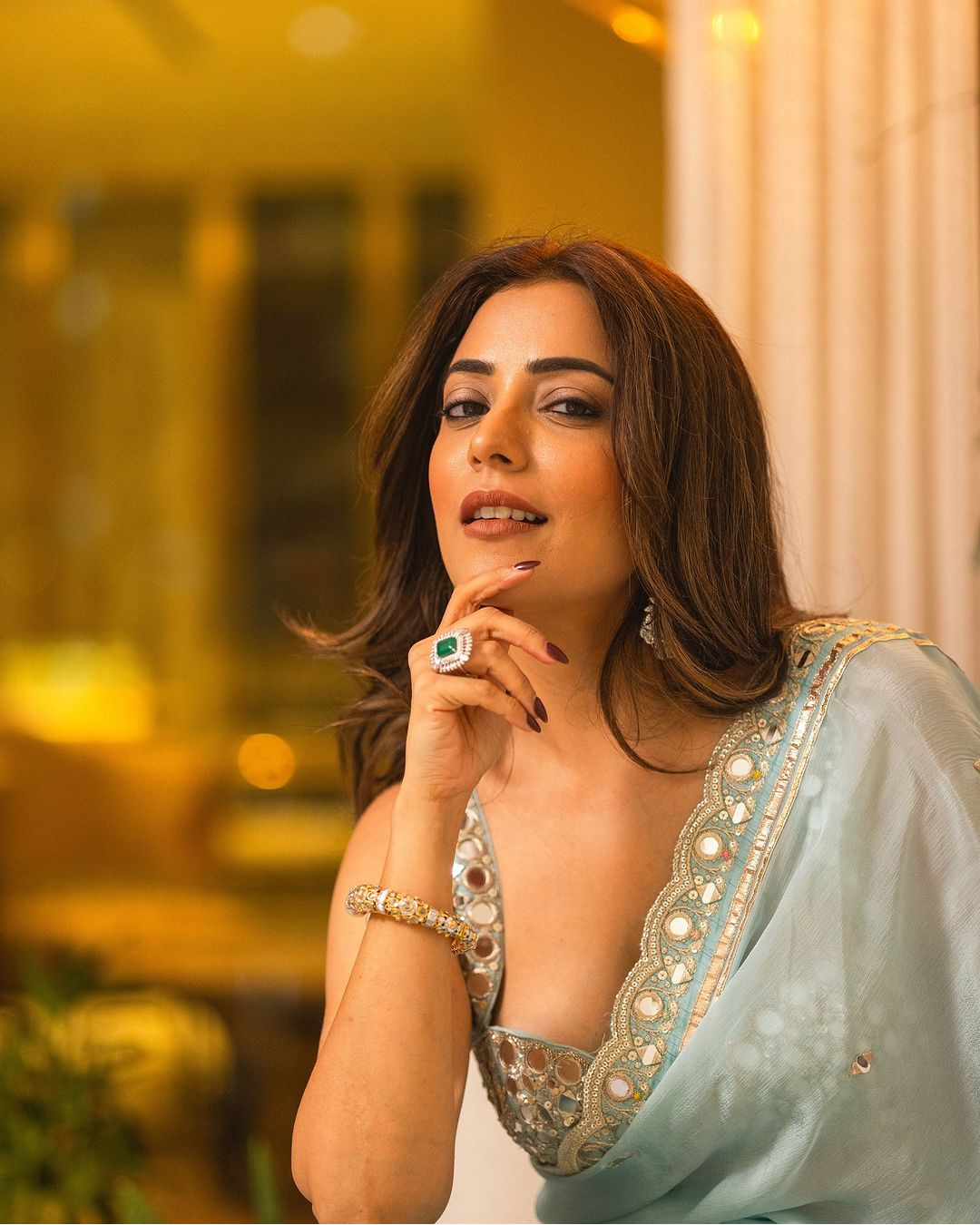 Gopi Vaid - Nisha Aggarwal in Anusha Saree Set From Jhilmil