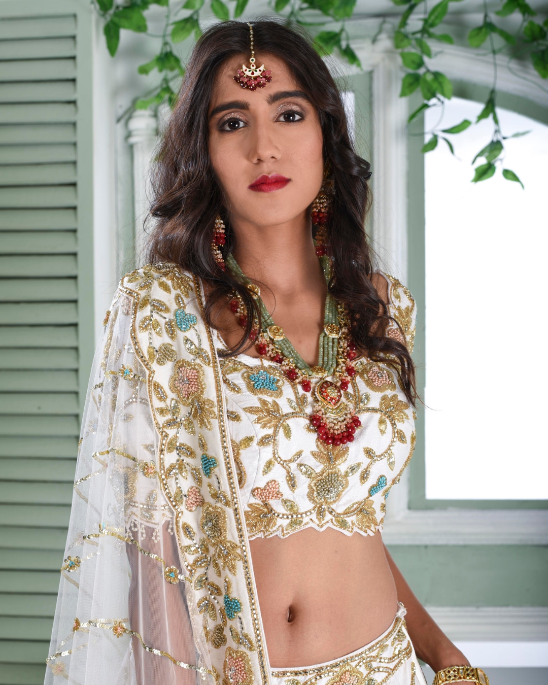 Isa by Dolly Wahal - Debby Ivory & Gold Lehenga From Bridal