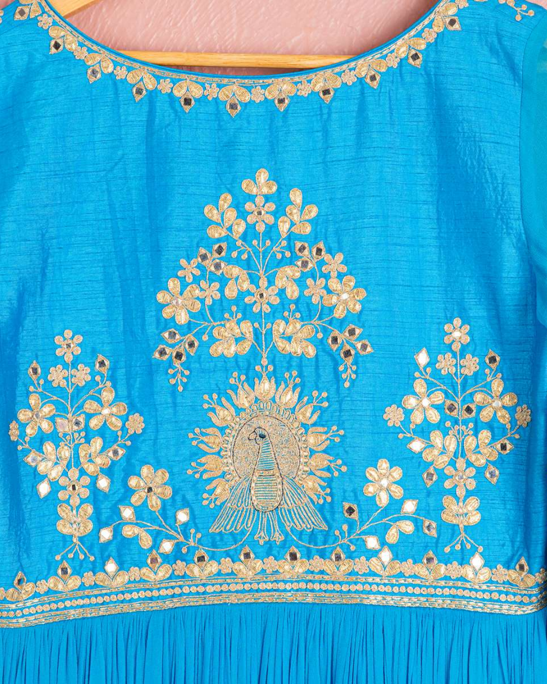 Anisha Shetty - Capri Blue Gota Anarkali Set