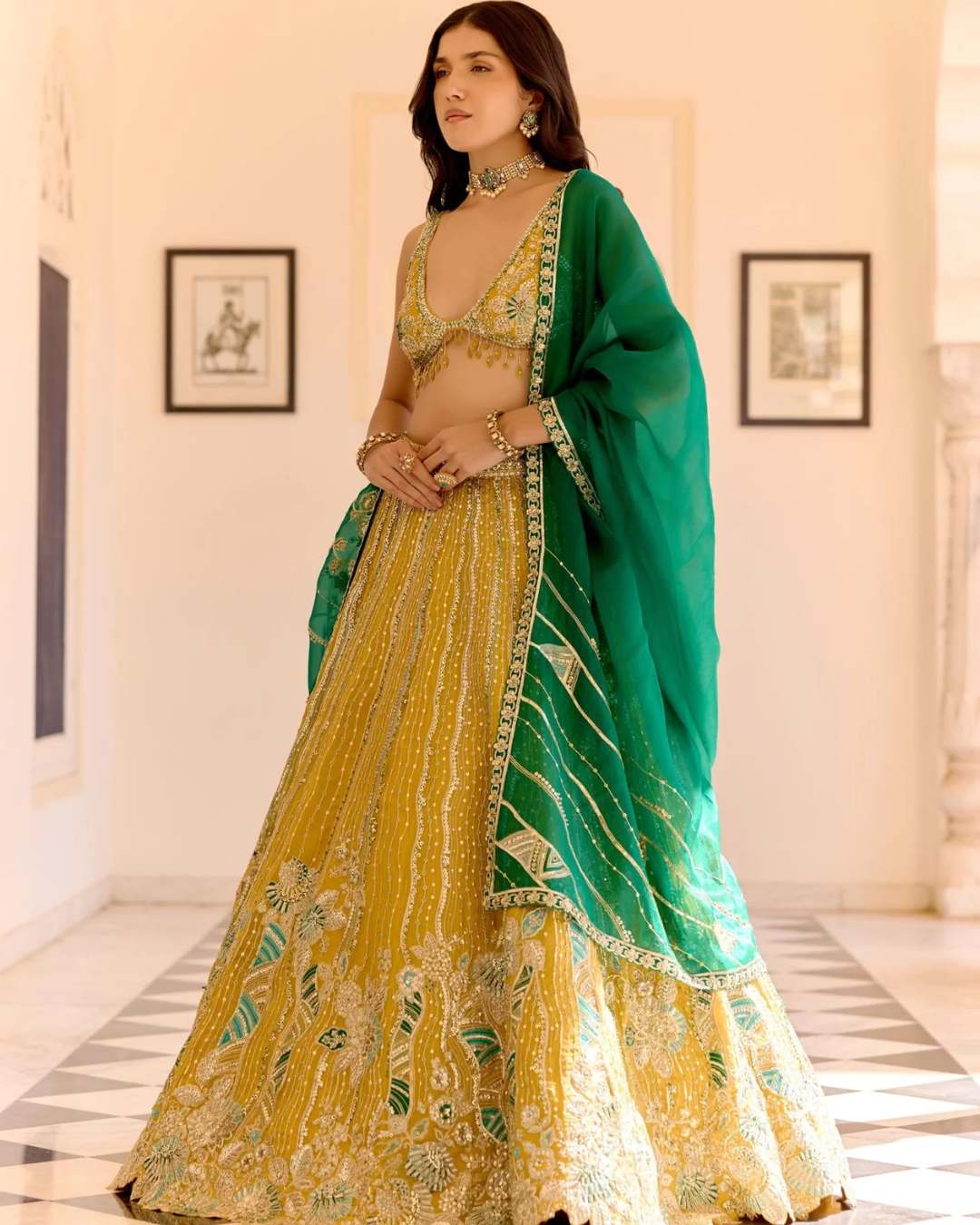 Osaa By Adarsh - Canary Yellow Organza Lehenga Set From SAFAR