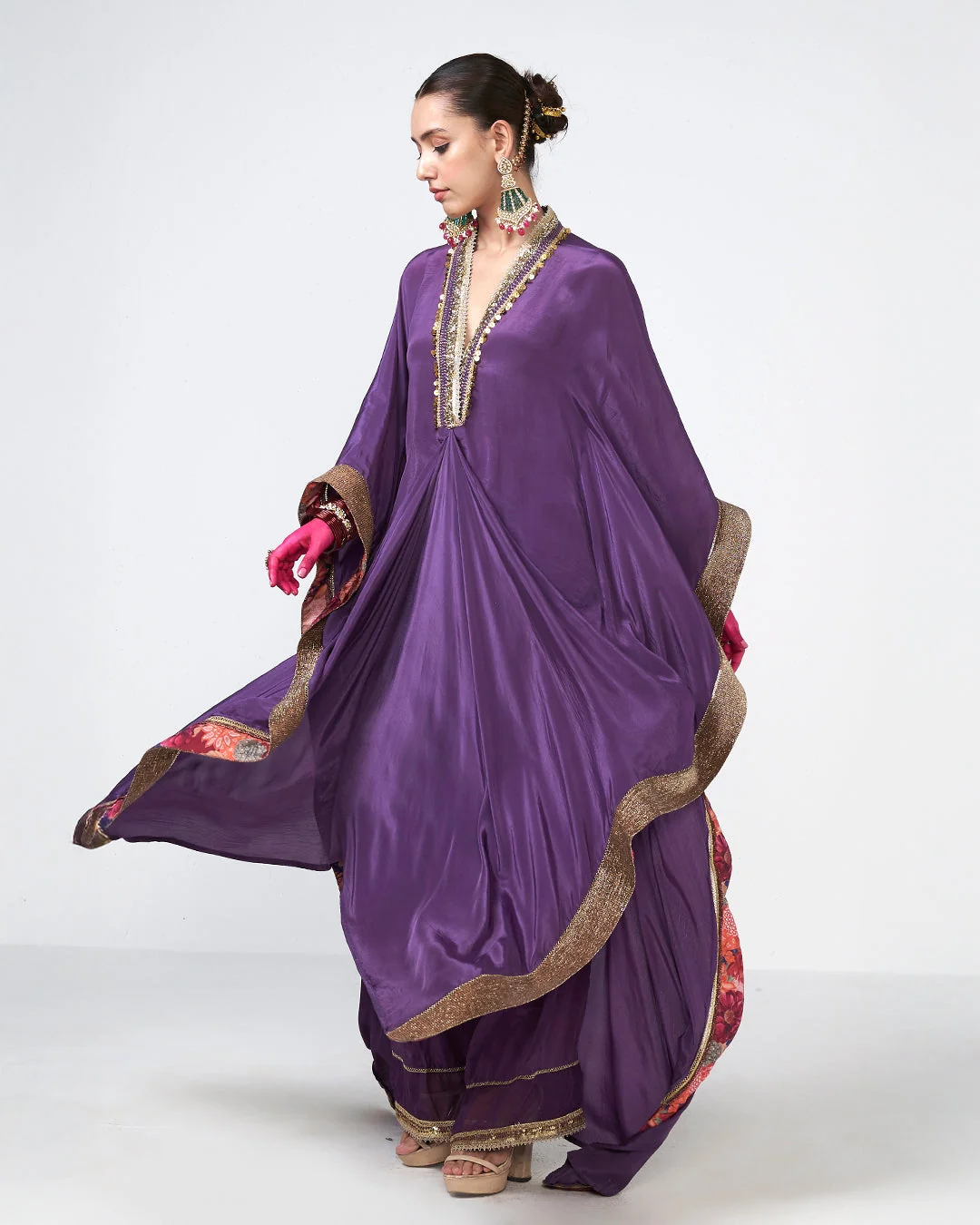 Rishi and Vibhuti -  Jamun Kaftan Set From Gulon Ke Rang