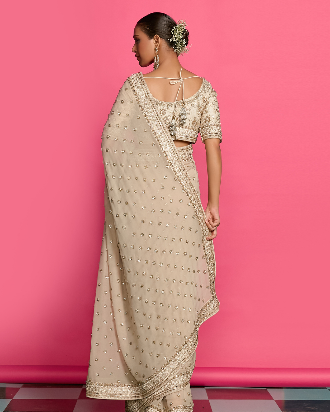 Priyanka Jain - Golden Splendor Dabka Saree Set From Riyasat