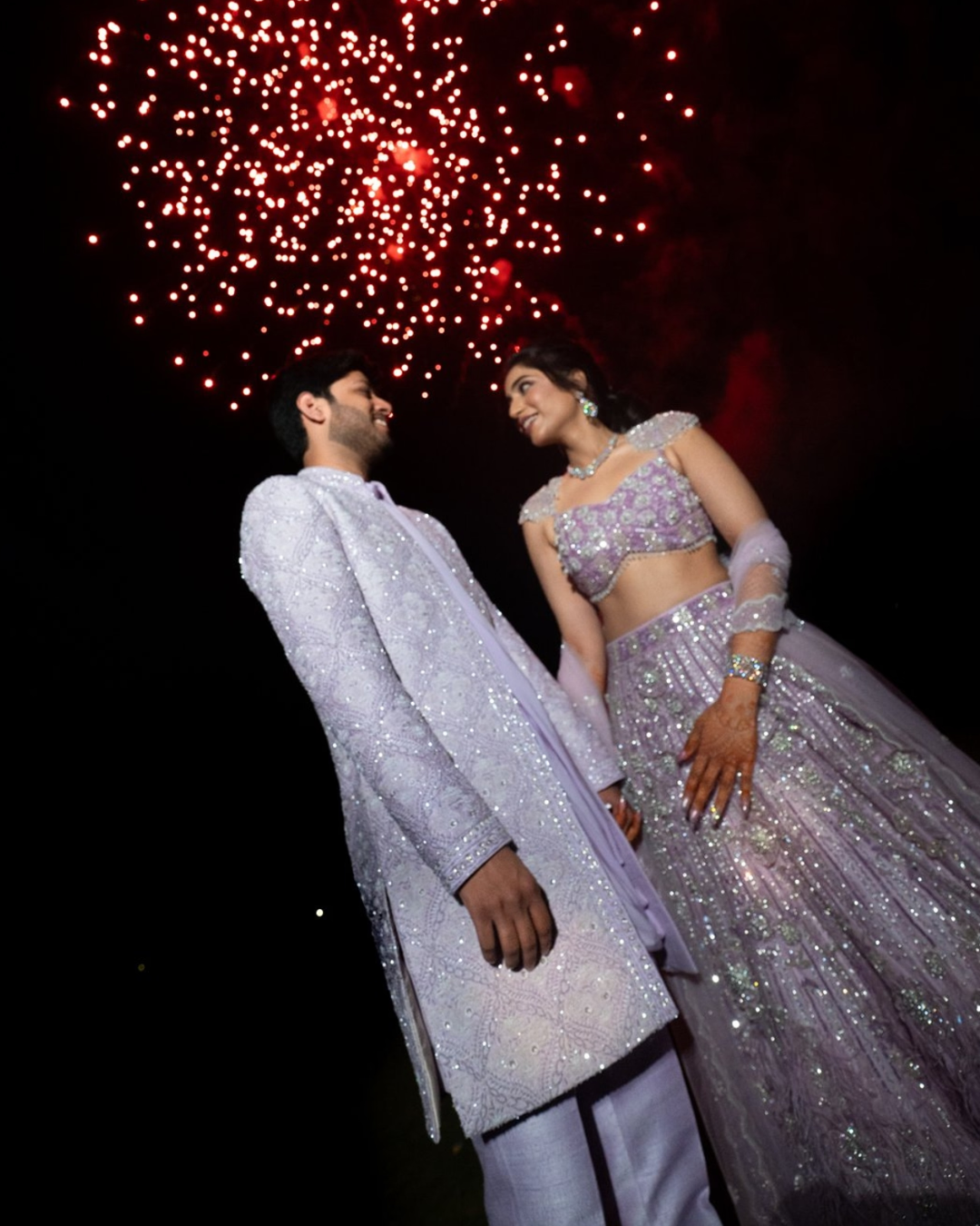 Isa by Dolly Wahal - Lana Lilac Feather Lehenga From Fiori