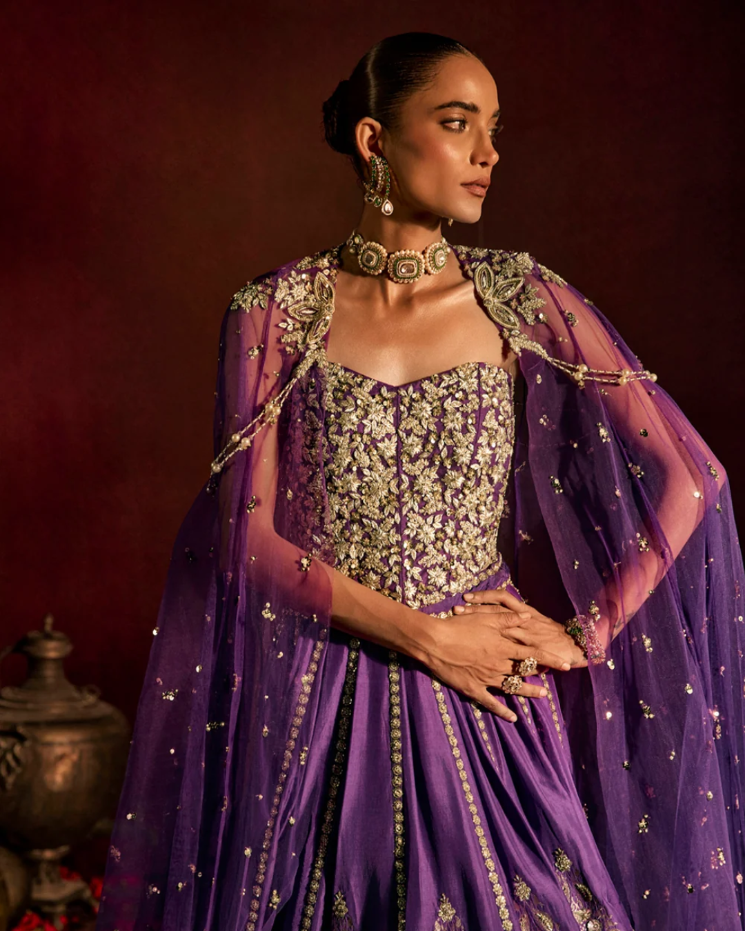 Prevasu - Purple Corset Lehenga Set From Raabta