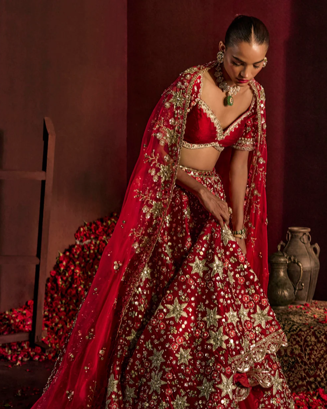 Prevasu - Red Munira Bridal Lehenga Set From Raabta