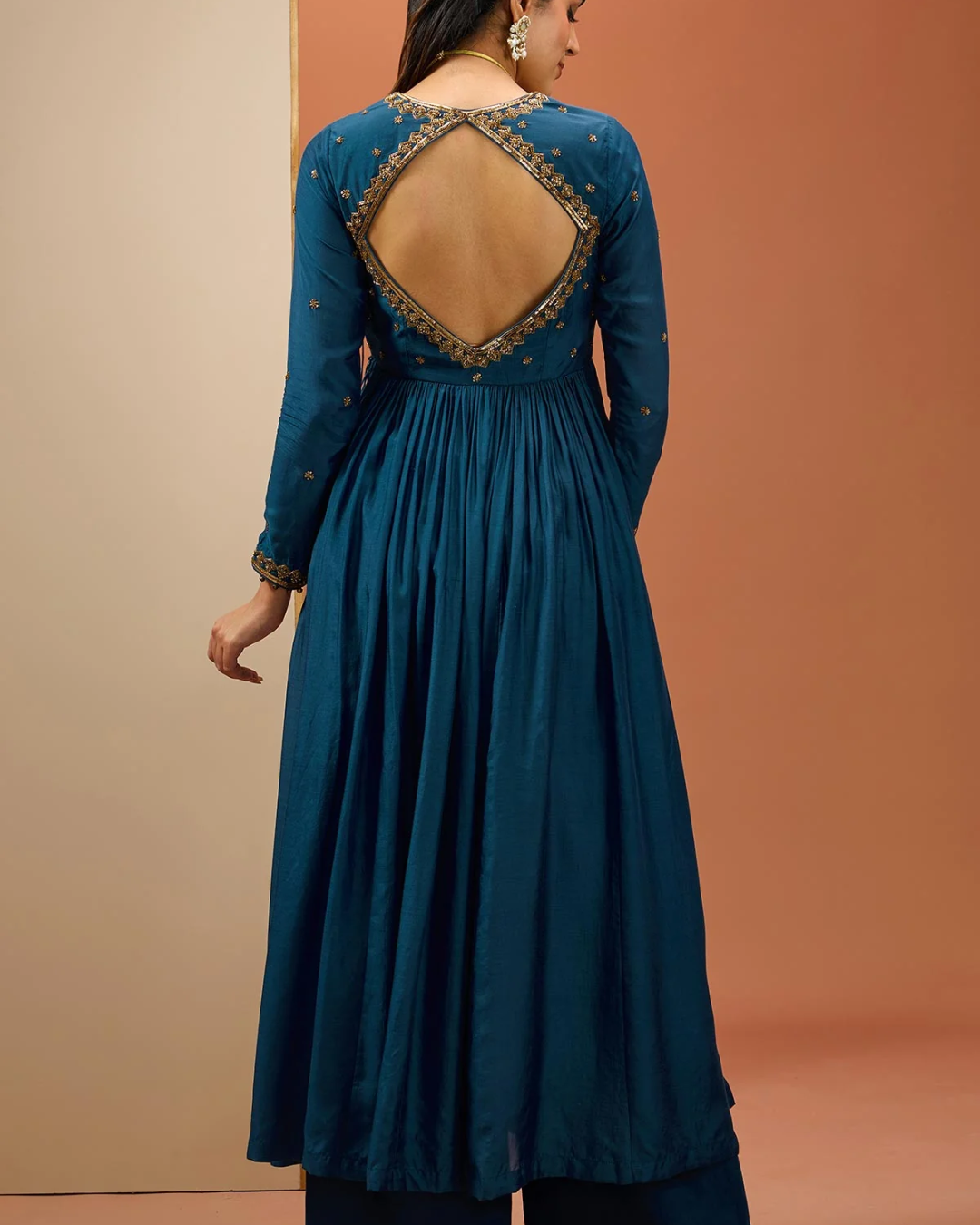 Esha Koul - Blue Angrakha Anarkali Set From Noor