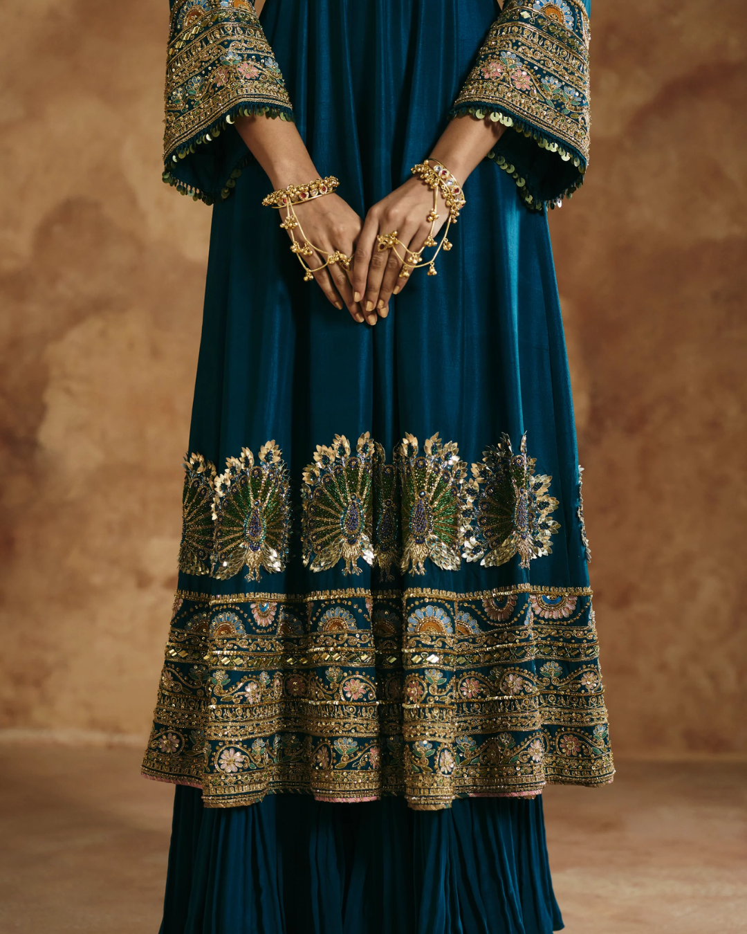 Aman Takyar - Teal Anarkali Set From Today's Sindh