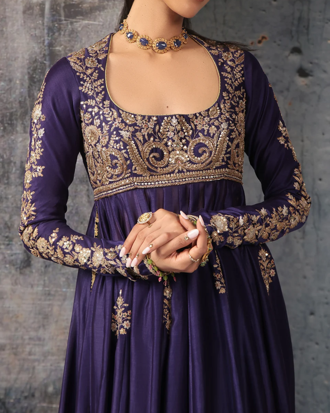 Niti Bothra - Zar-Rang Purple Kalidaar Set