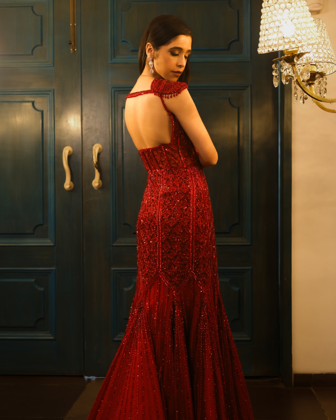 Isa by Dolly Wahal - Red Corset Gown From Noor