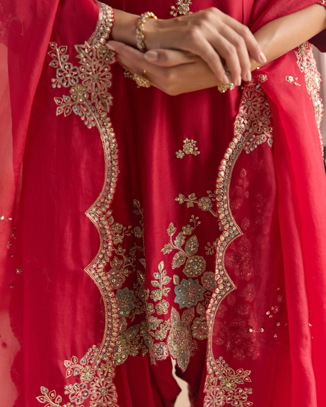 Osaa By Adarsh - Cherry Red Kurta Set From Off The Record
