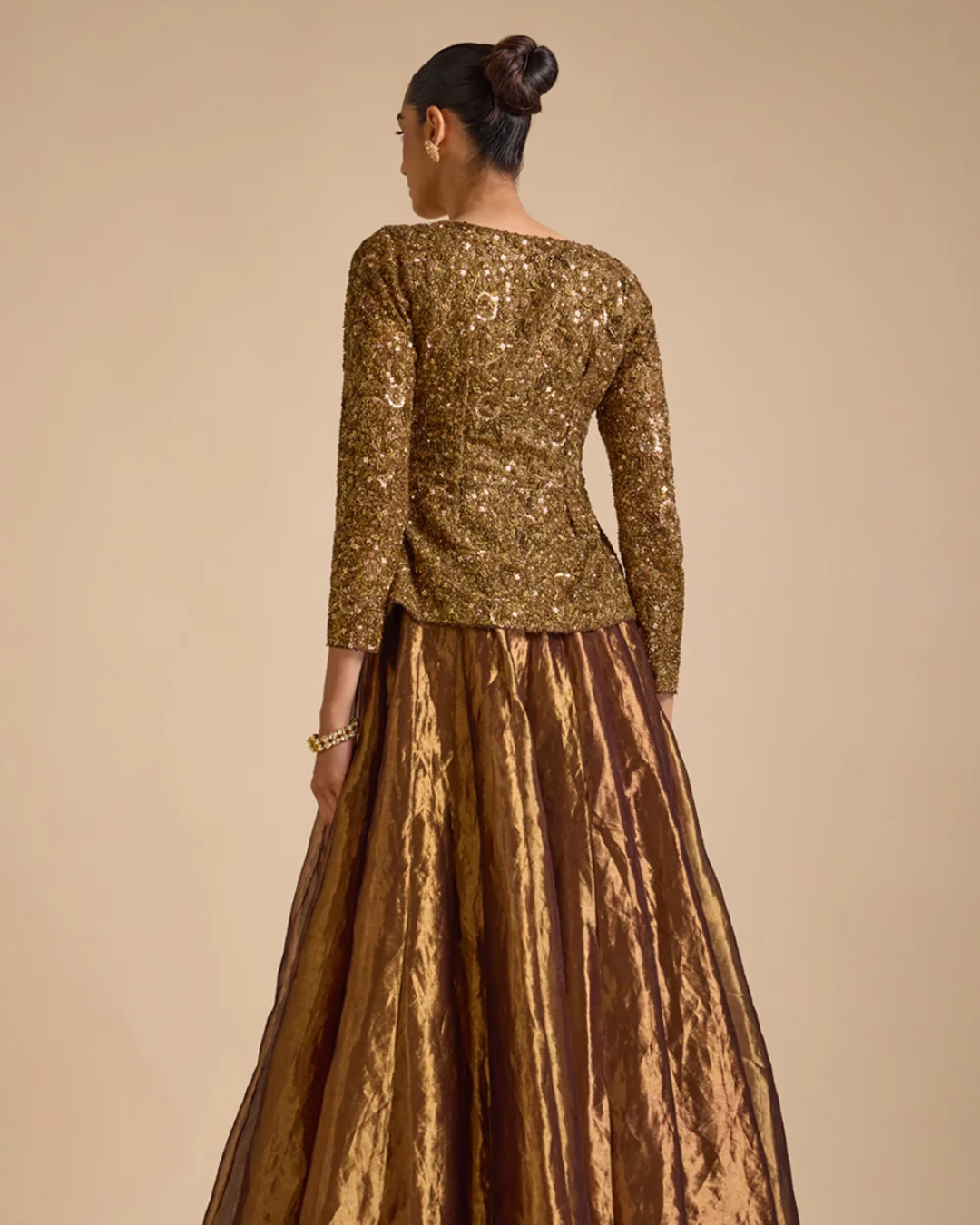 Prevasu - Molten Gold Jacket Set From The Mocha Edit