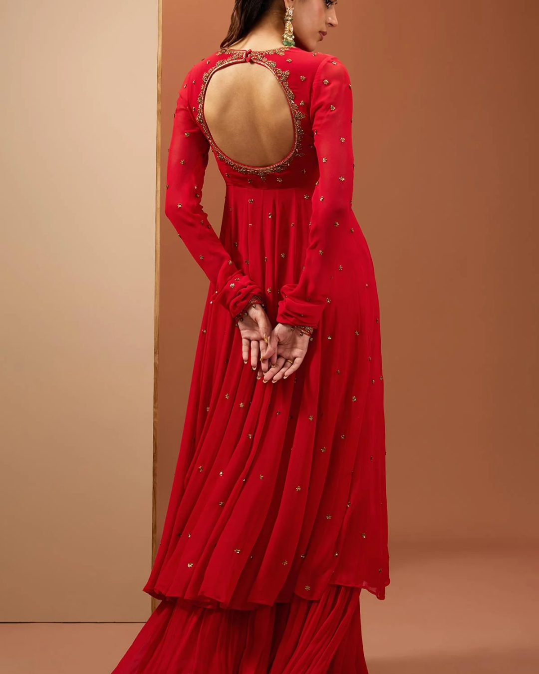 Esha Koul - Red Anarkali Set From Noor