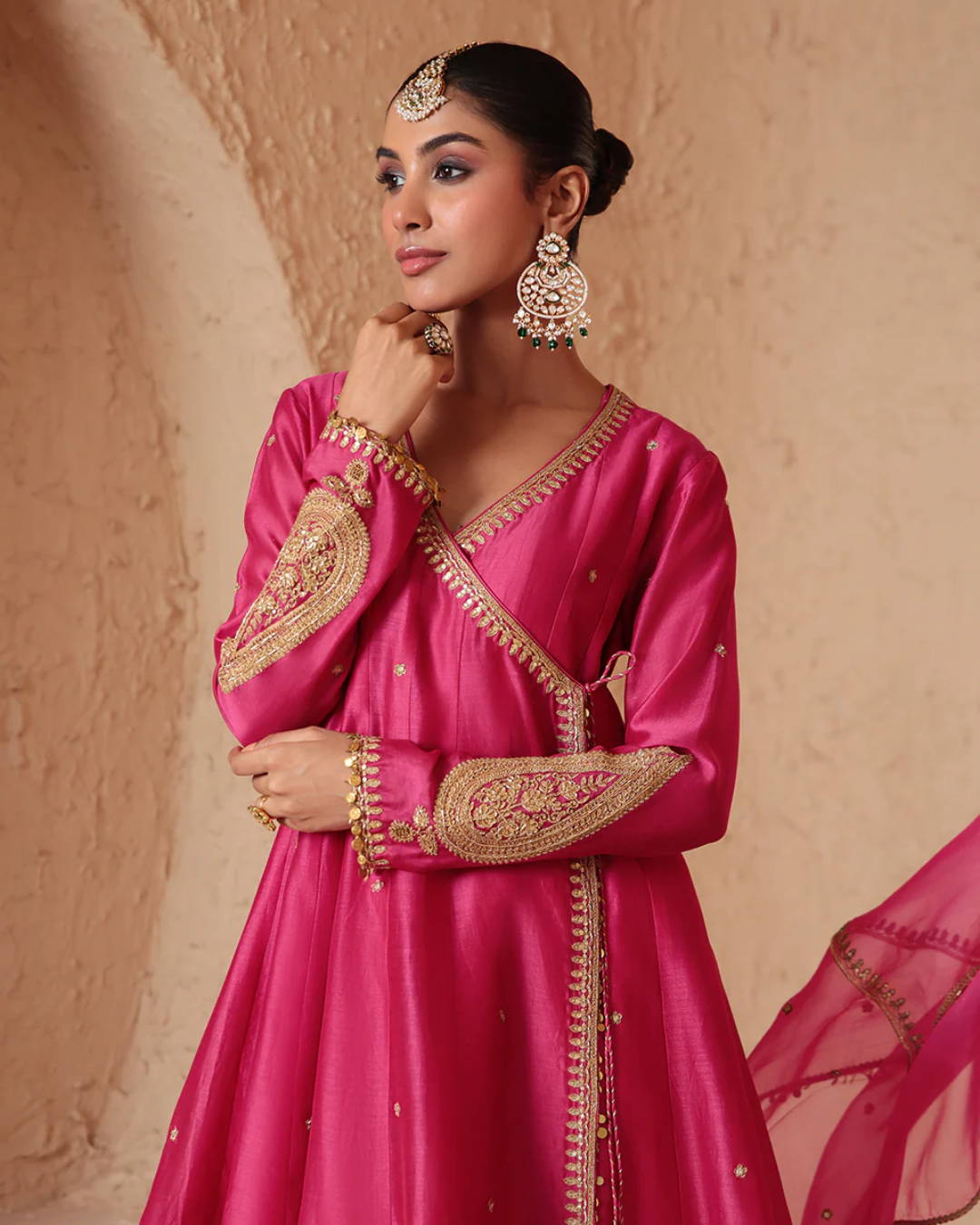 Niti Bothra - Mehrang Pink Angrakha Sharara Set