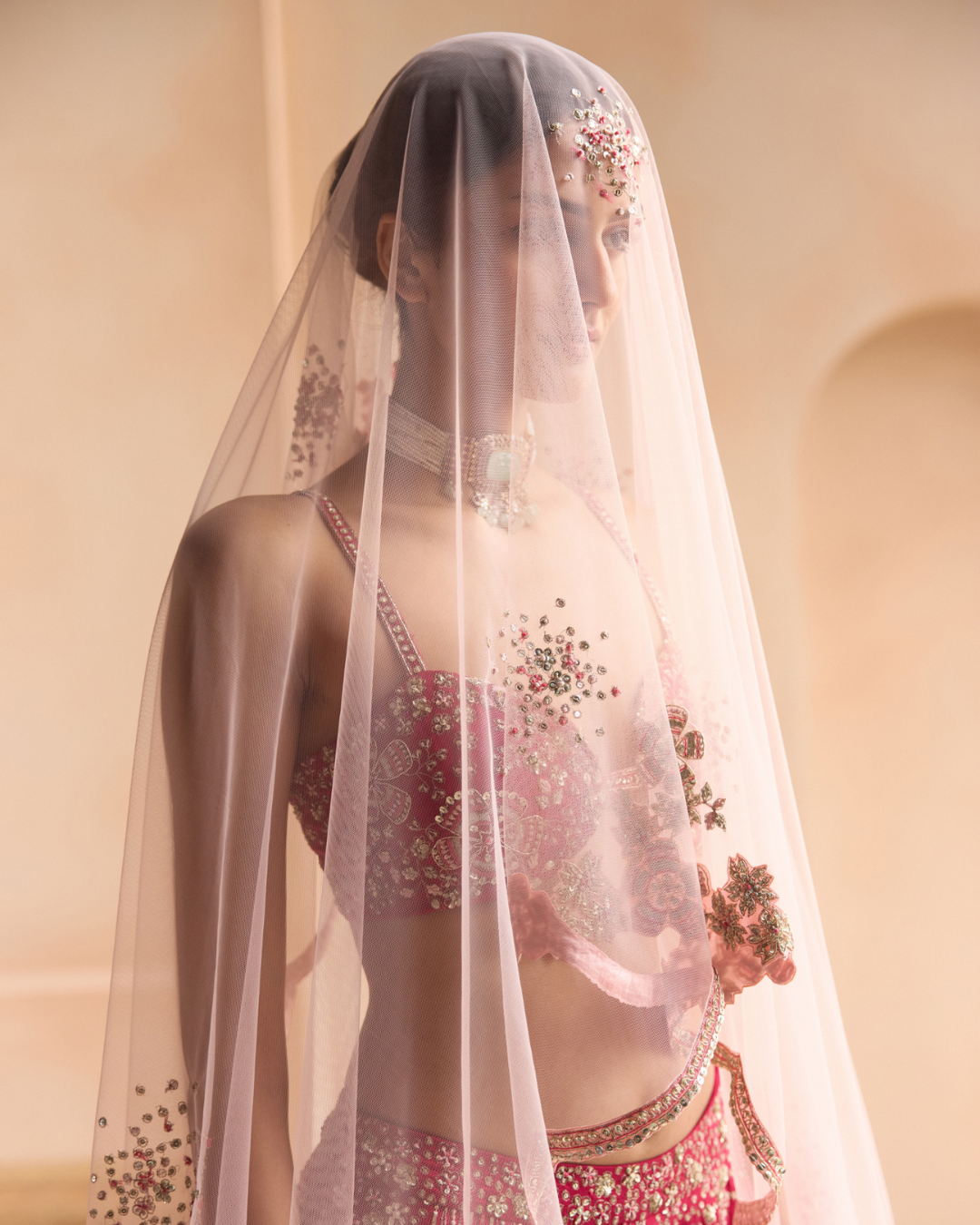 Osaa By Adarsh - Cut Ruby Embroidered Mulberry Lehenga Set From Off The Record