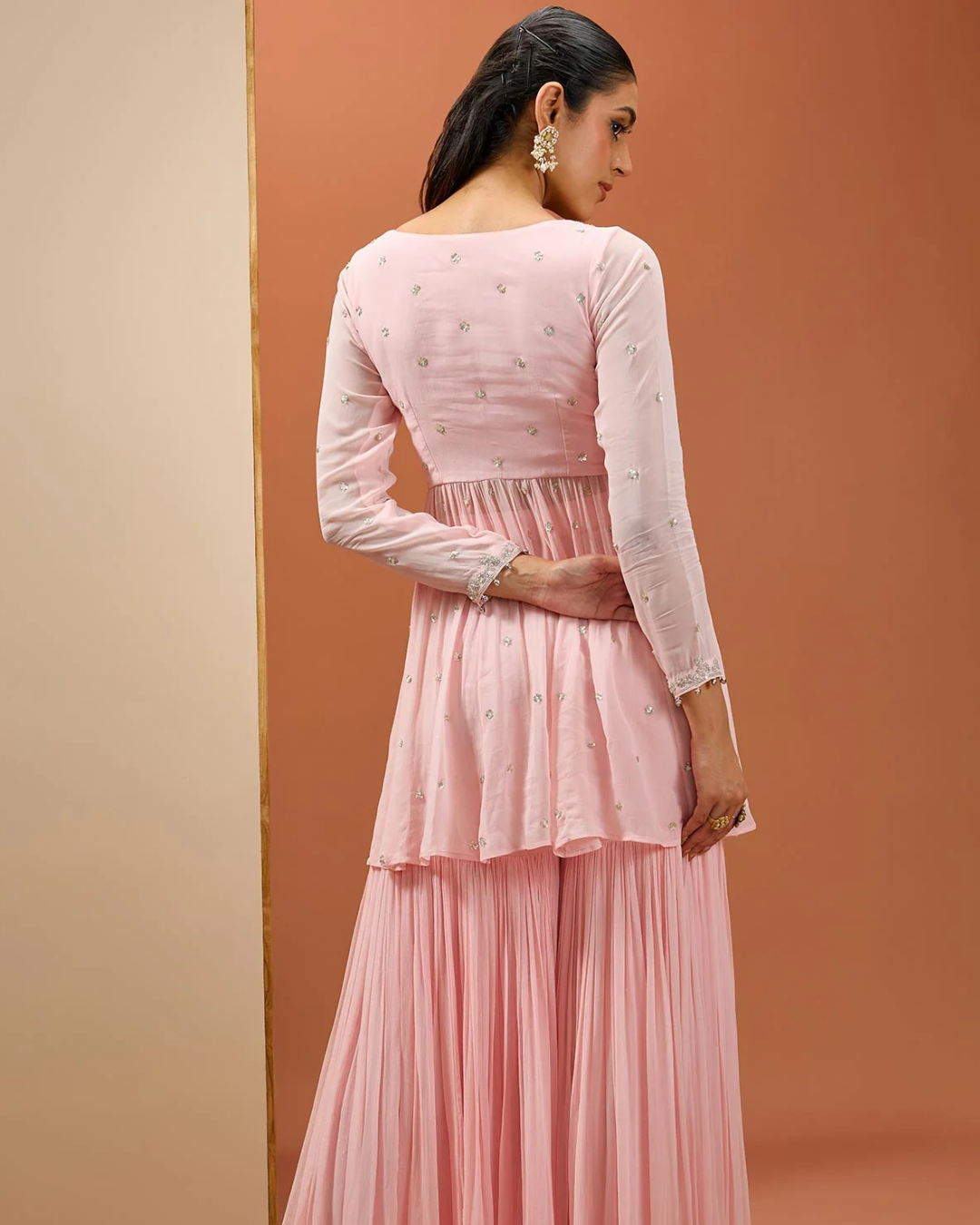 Esha Koul - Baby Pink Peplum Set From Noor