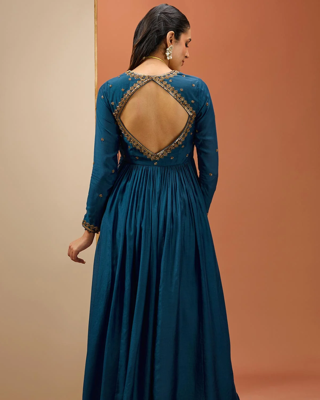 Esha Koul - Blue Angrakha Anarkali Set From Noor