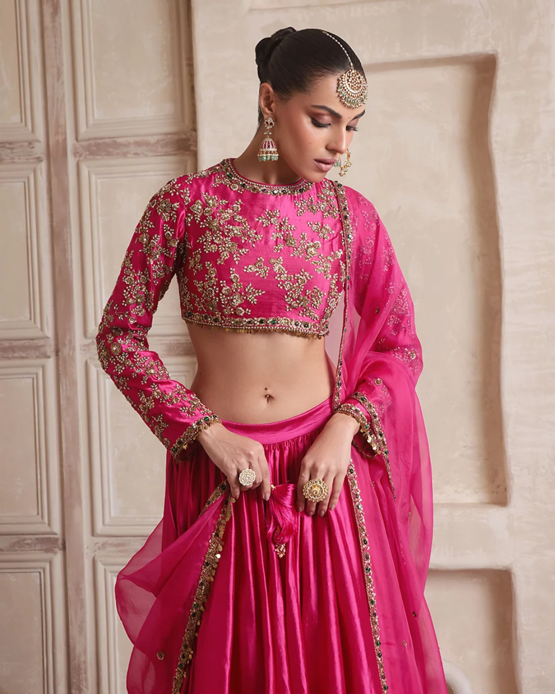 Niti Bothra - Zar-Rang Pink Lehenga Set