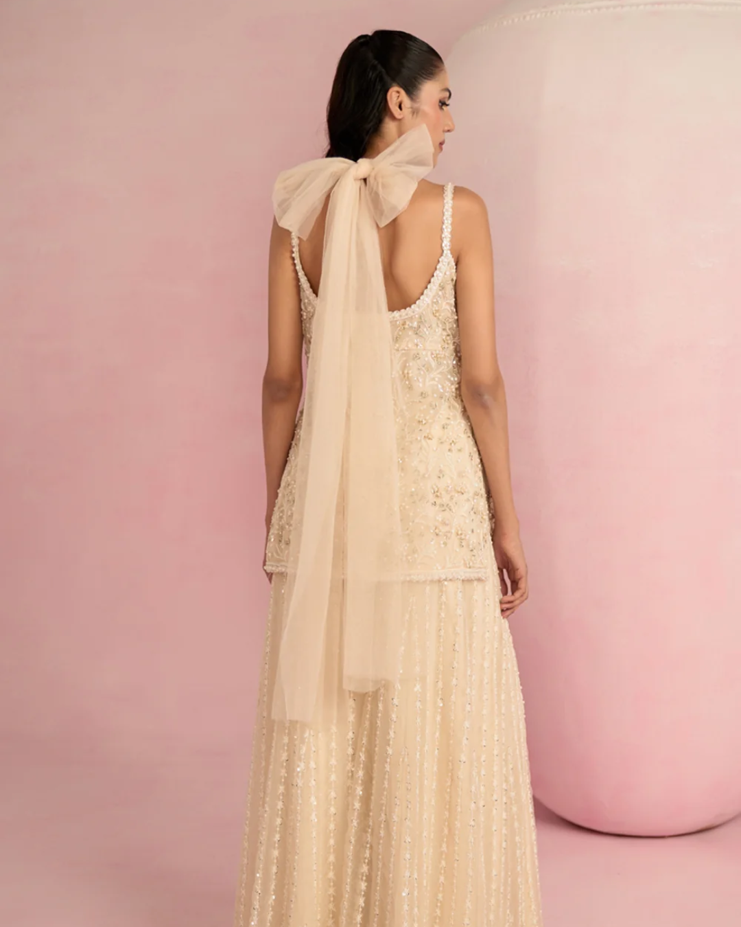 Prevasu - Ivory Sharara Set From Solene