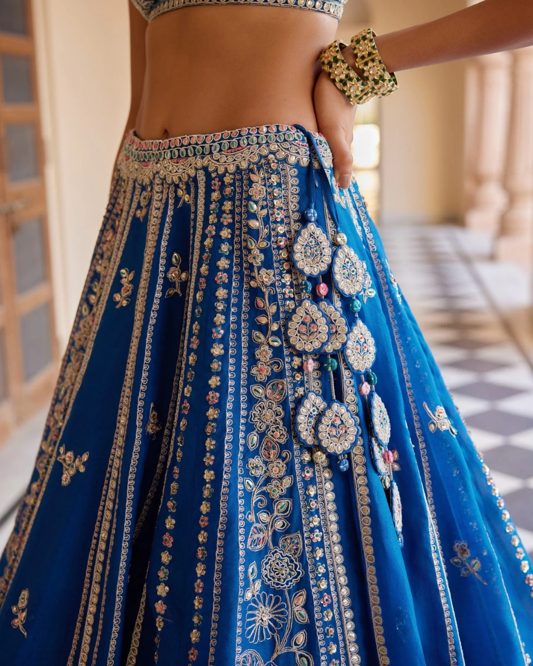 Osaa By Adarsh - Blueberry Embroidered Lehenga From RASM