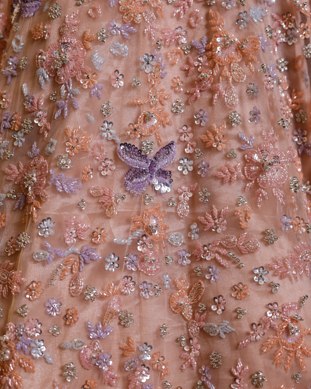 Isa by Dolly Wahal - Peach Frill Lehenga From Fiori