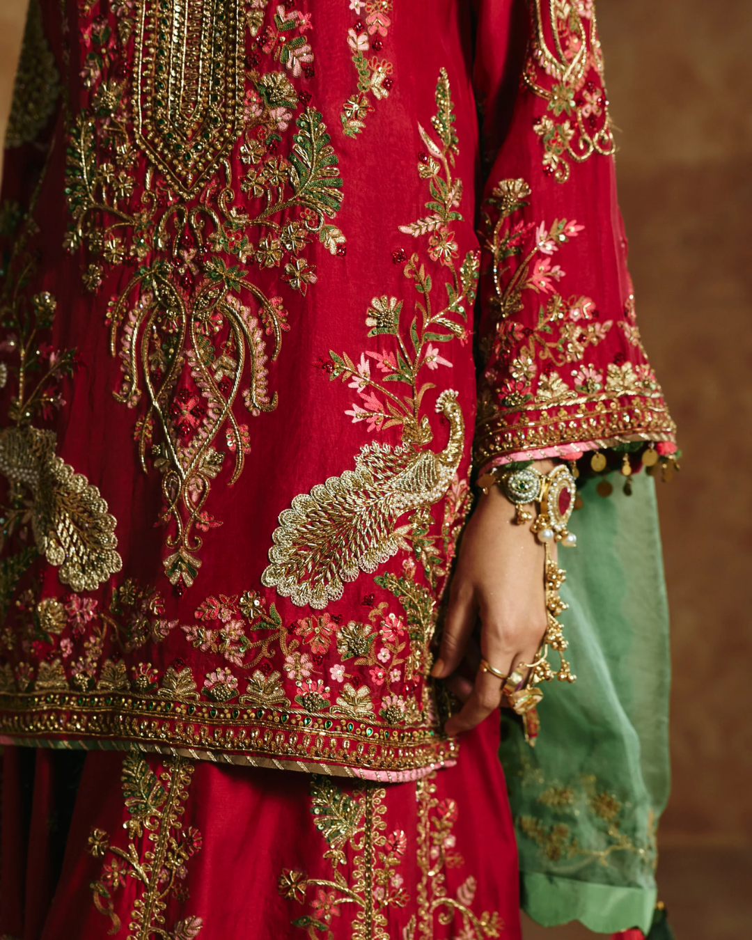 Aman Takyar - Red Sharara Set From Today's Sindh