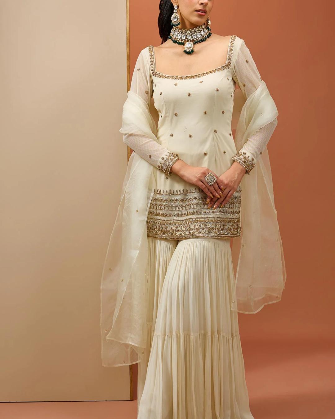 Esha Koul - Offwhite Kurta Set From Noor