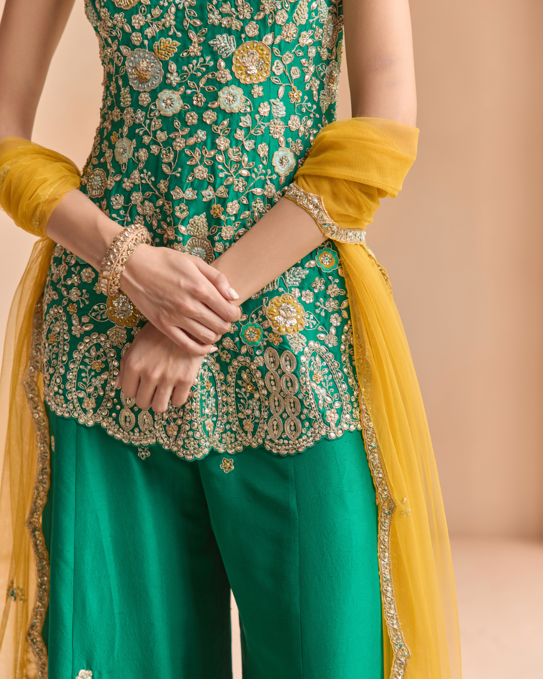 Osaa By Adarsh - Jewel Green Sharara Set From Off The Record