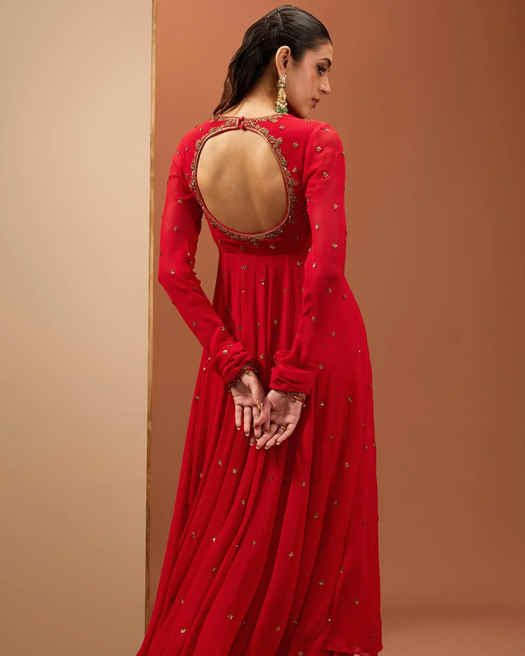 Esha Koul - Red Anarkali Set From Noor