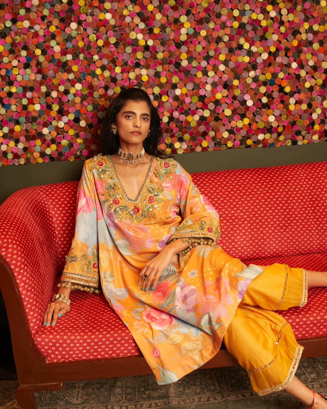Rishi and Vibhuti - Marigold Choga Set From Rock & Roll