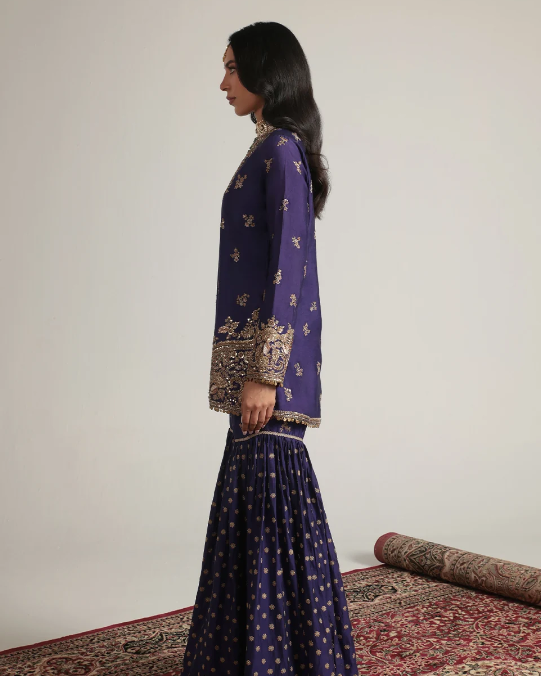 Niti Bothra - Zar-Rang Purple Buti Sharara Set