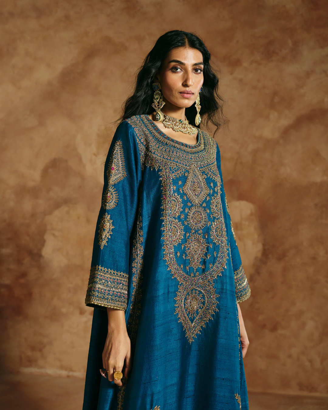 Aman Takyar - Teal Kurta Set From Today's Sindh