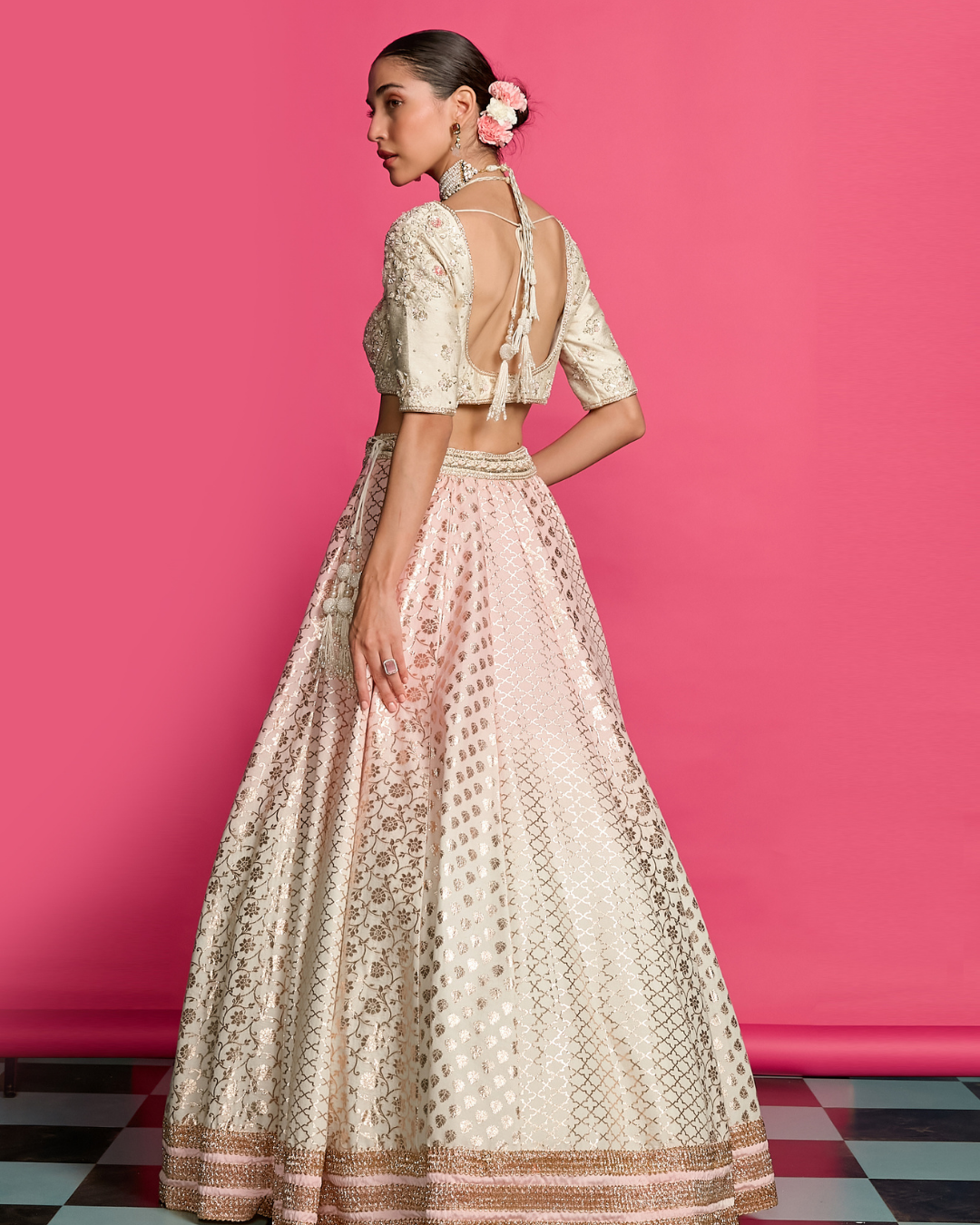 Priyanka Jain - Rose Royal Ombre Dyed Lehenga Set From Riyasat