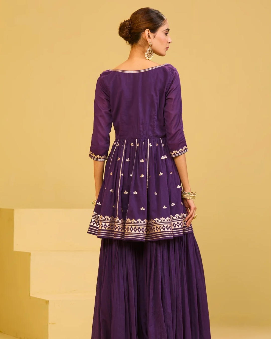 Esha Koul - Purple Cotton Sharara Set From Naaz