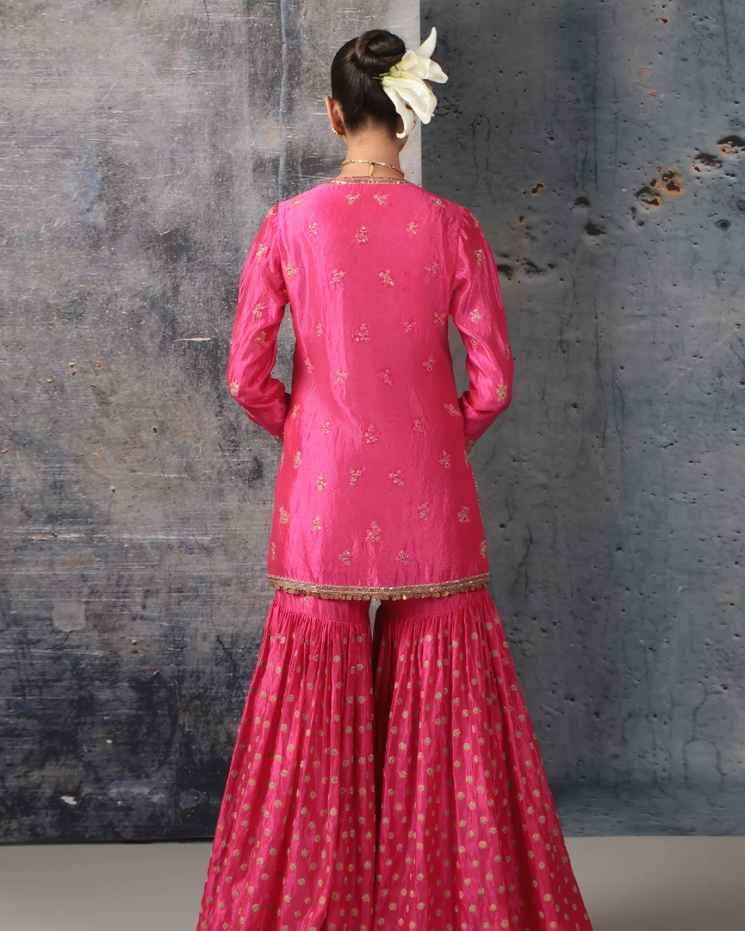 Niti Bothra - Zar-Rang Pink Buti Sharara Set