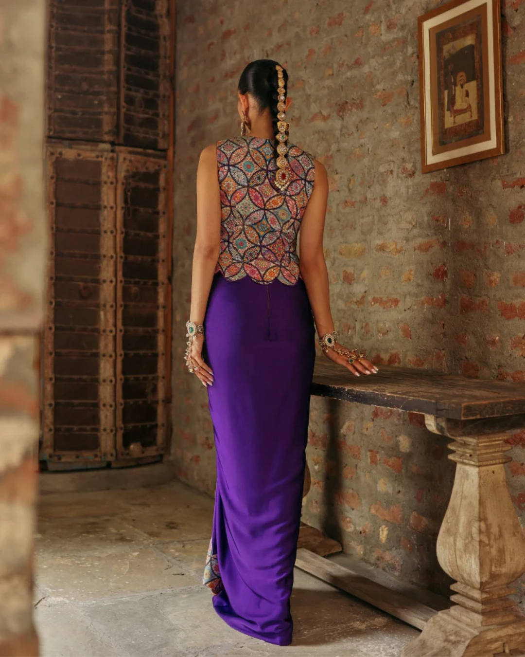 Label Moni K - Mandala Waistcoat Drape Set From Naqsh
