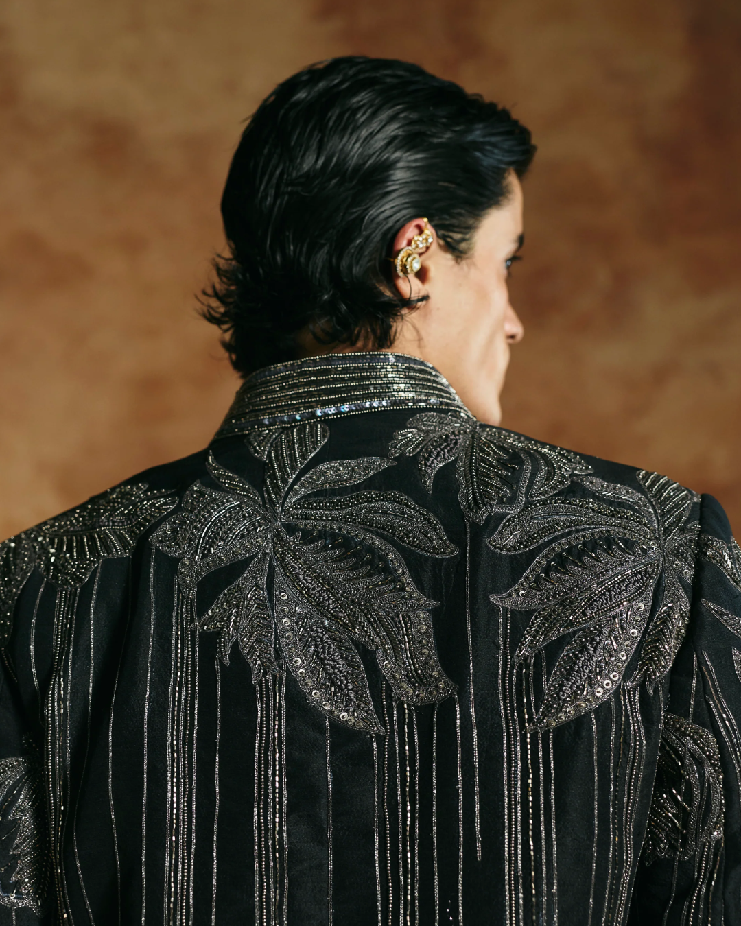 Aman Takyar - Black Striped Jacket From Today’s Sindh