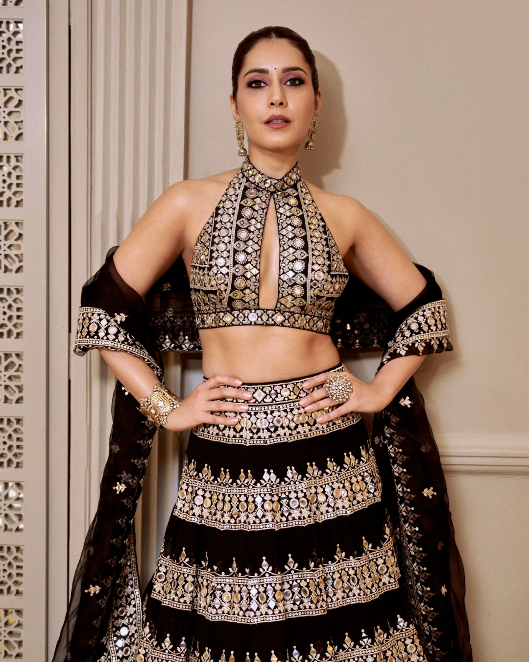 Gopi Vaid - Rashi Khanna in Farheen Lehenga Set From Jhilmil