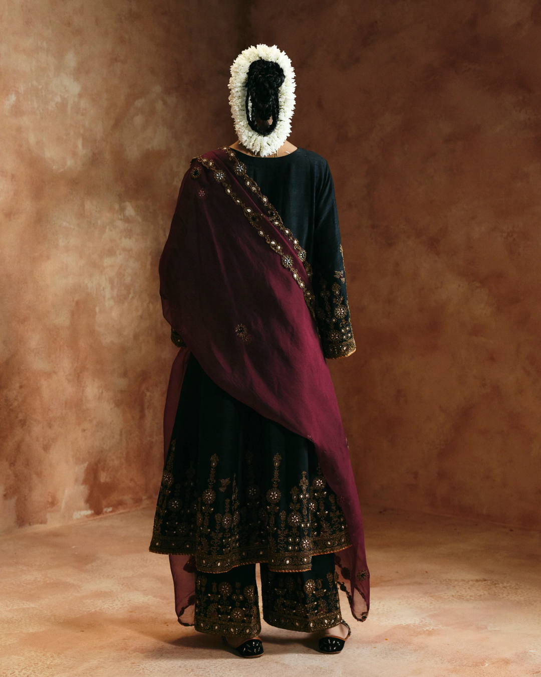 Aman Takyar - Black Copper Kurta Set From Today's Sindh