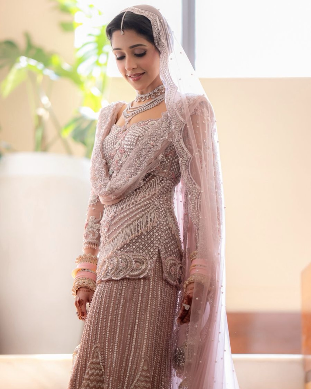 Isa by Dolly Wahal - Blush Pink Bridal Lehenga From Ittara