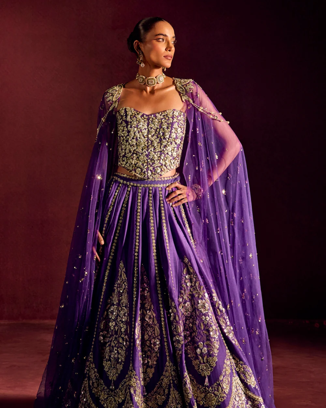 Prevasu - Purple Corset Lehenga Set From Raabta