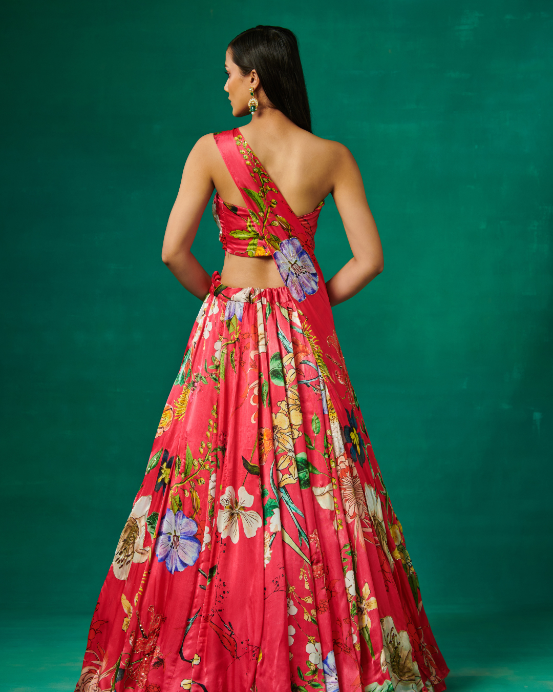 Sonali Bansal - Pink lehenga set with dupatta attached on shoulder From Bageecha