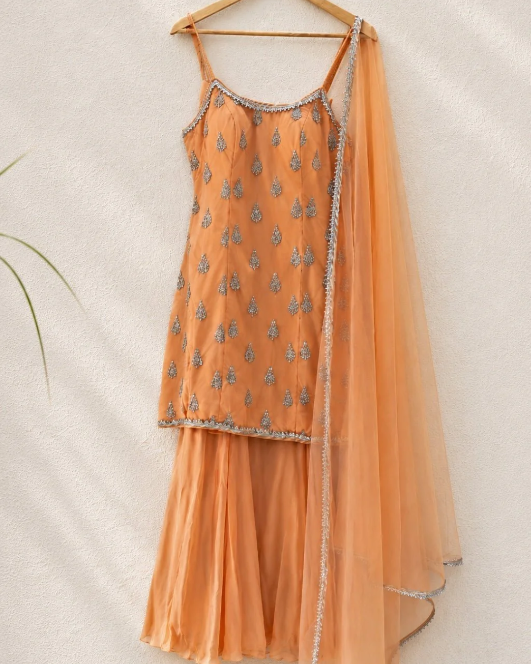 Anisha Shetty - Peach Sharara Set