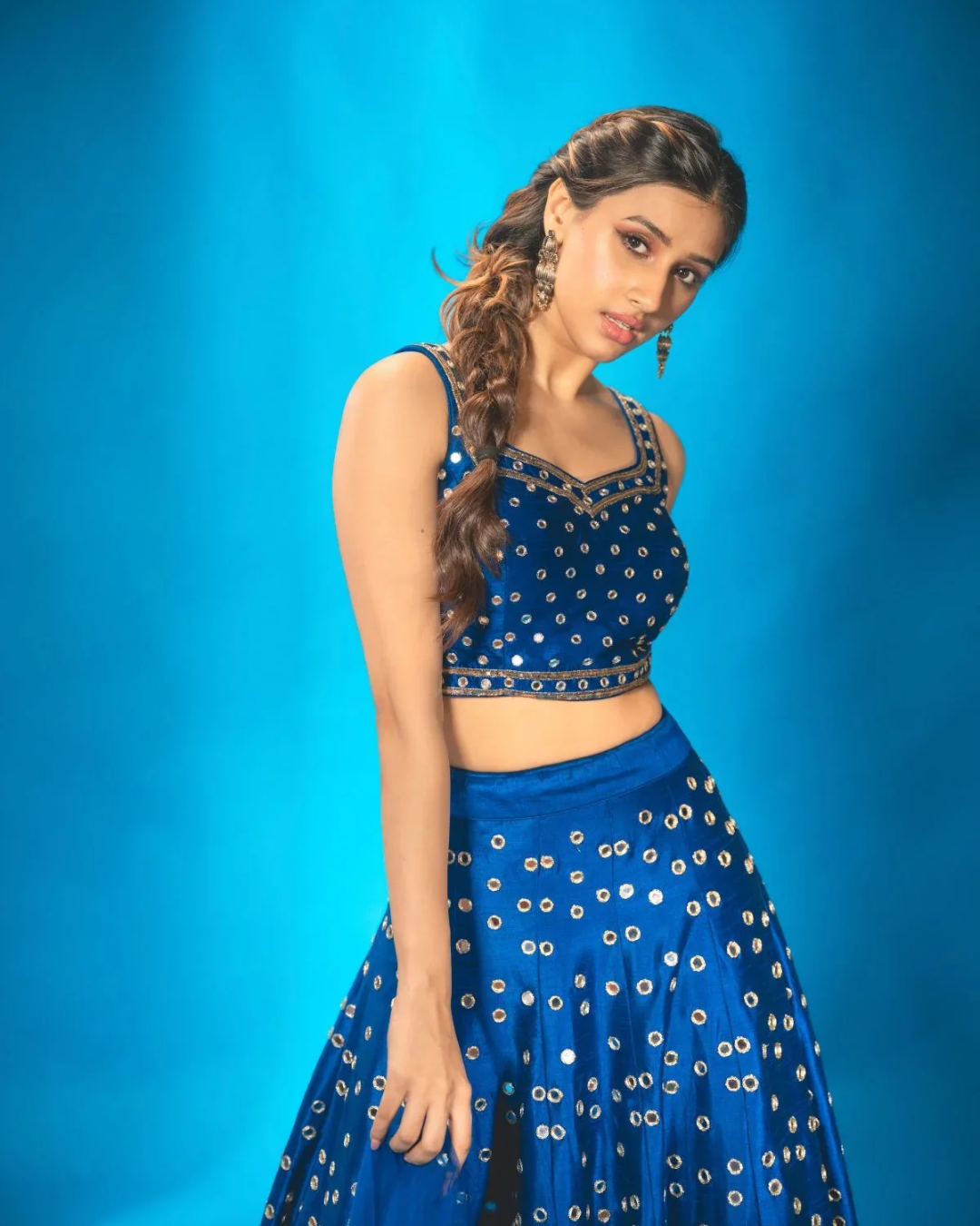 Anisha Shetty - Azure Blue Lehenga Set From Rangin