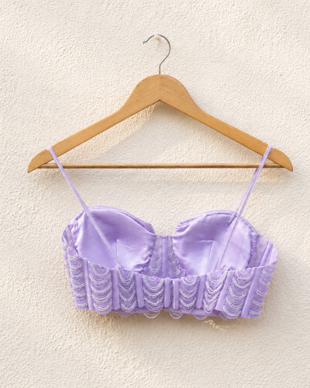 Anisha Shetty - Lilac Pearl And Cutdana Blouse With Goergette Sharara