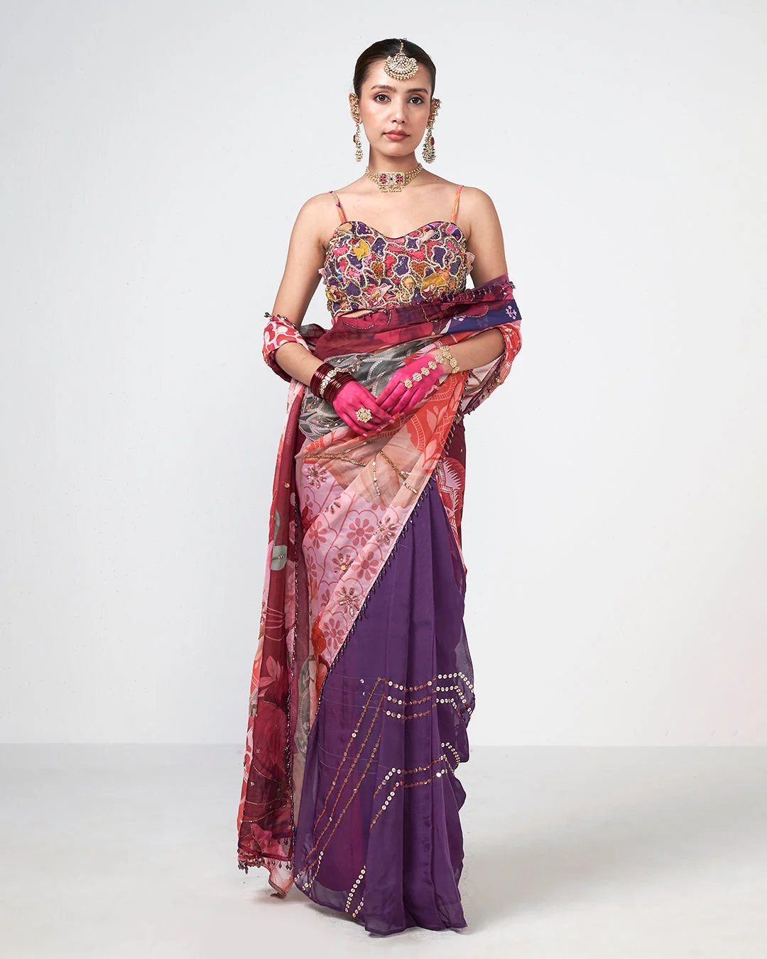 Rishi and Vibhuti - Cherry Muse Saree From Gulon Ke Rang