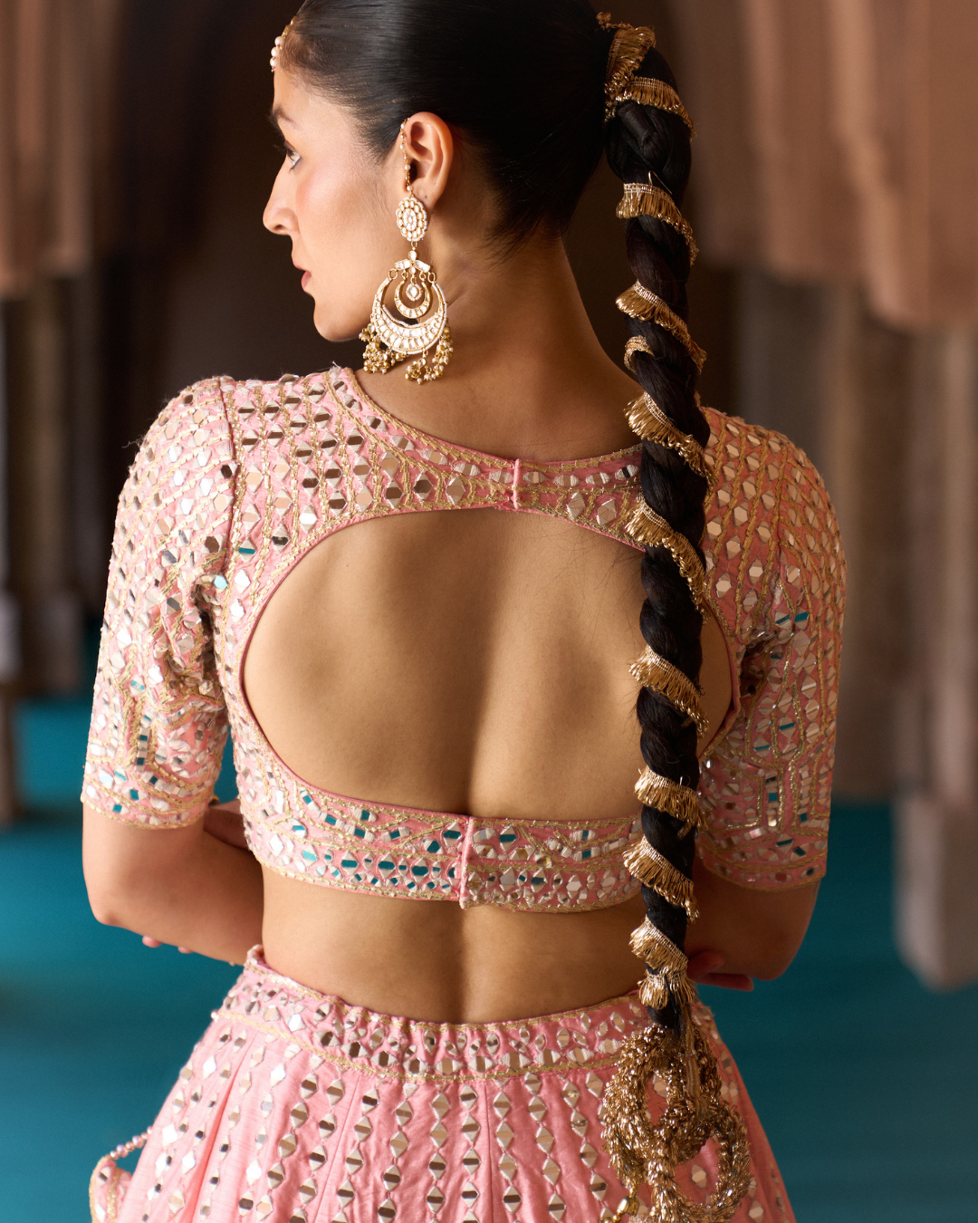 Angad Singh - KESAR — Carrot Pink Raw Silk Lehenga Set From Zariya