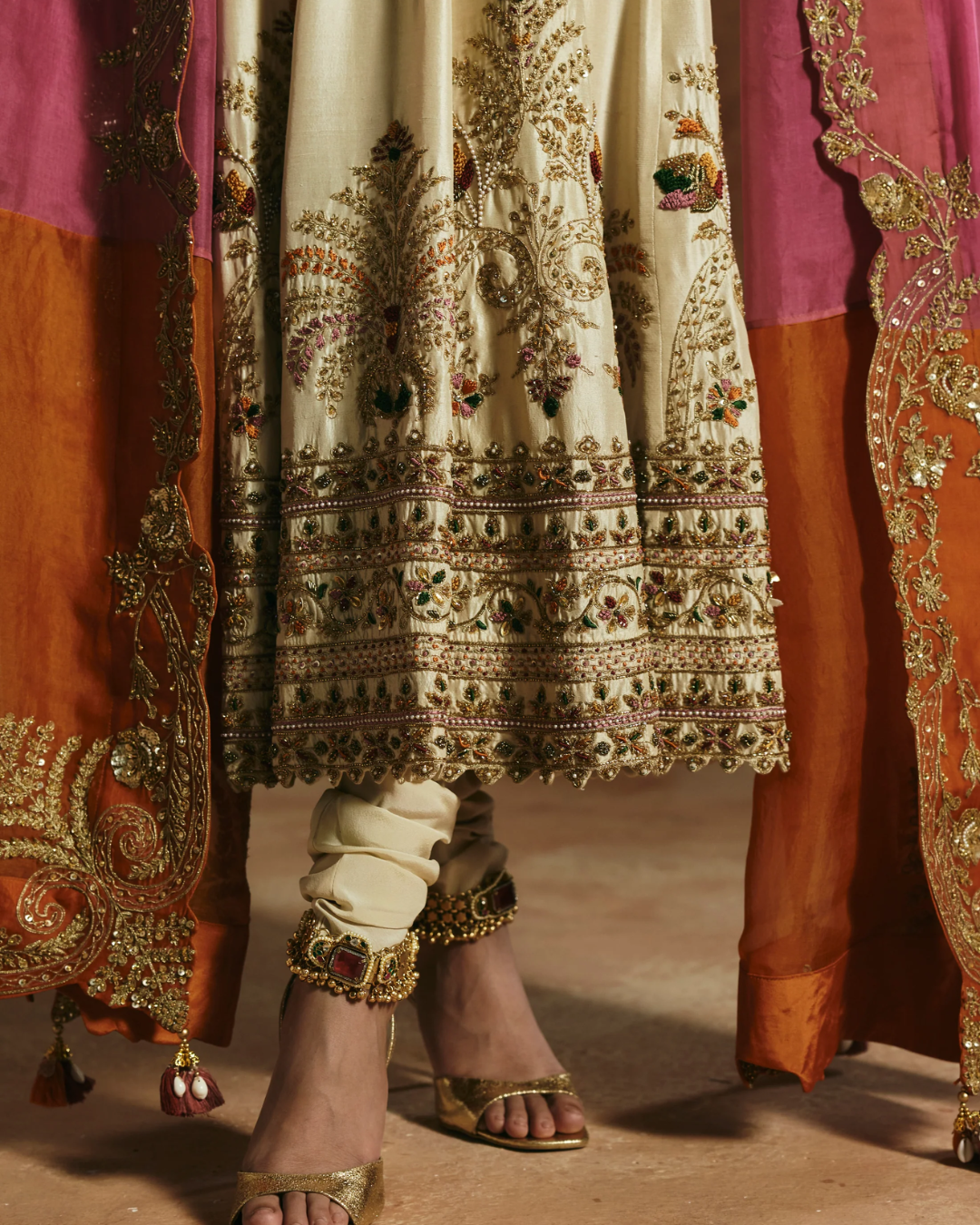 Aman Takyar - Ivory Anarkali Set From Today's Sindh