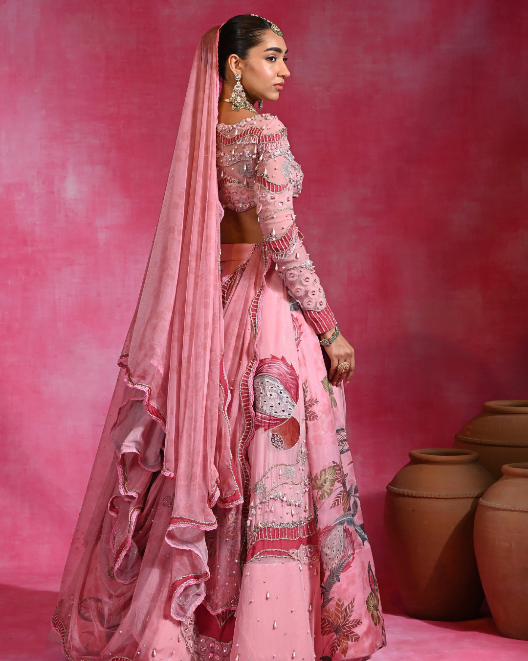 Rishi and Vibhuti - Gulabi Maharani Lehenga From Ek Main Aur Ek Tu