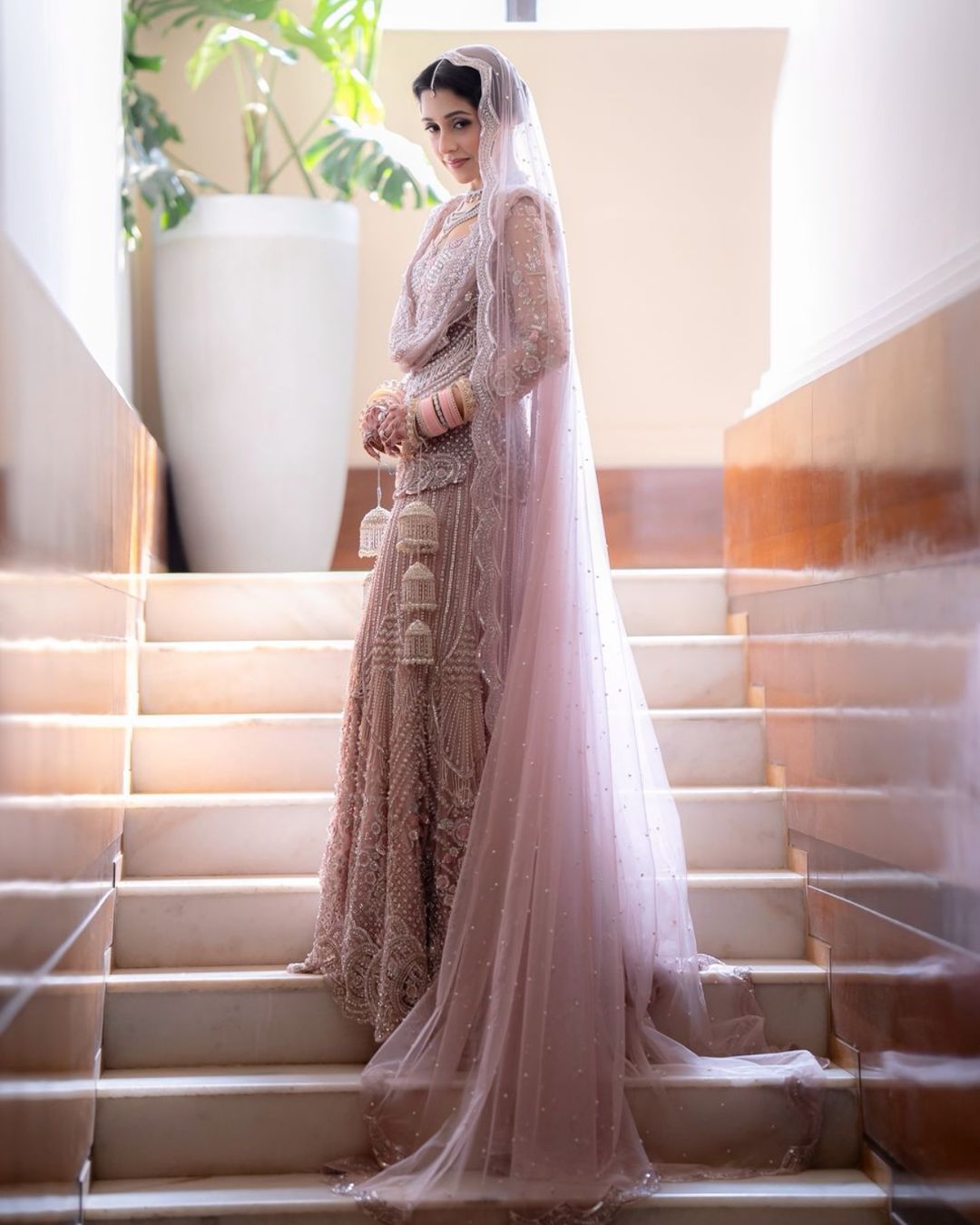 Isa by Dolly Wahal - Blush Pink Bridal Lehenga From Ittara