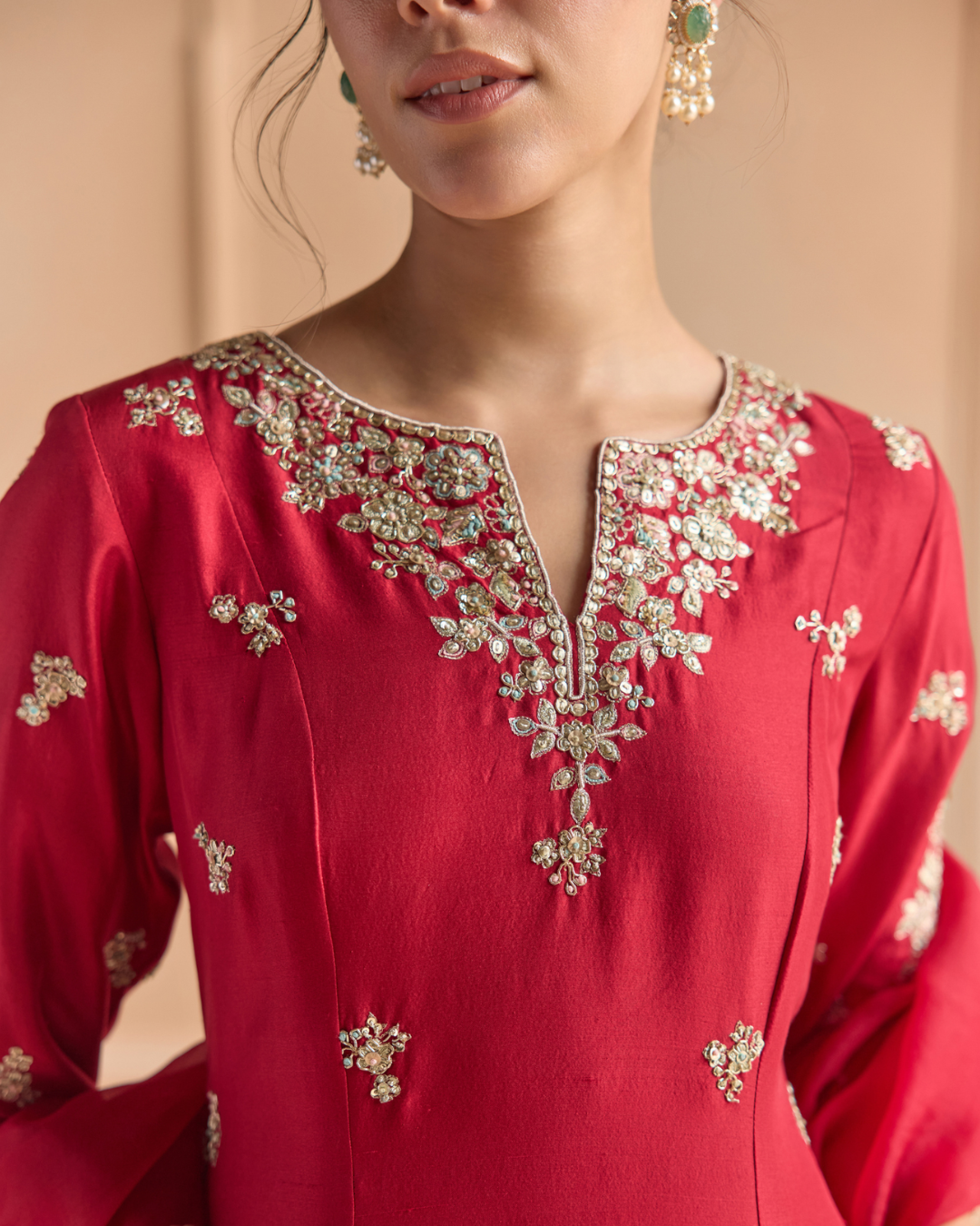 Osaa By Adarsh - Cherry Red Kurta Set From Off The Record